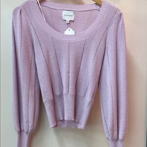 Pink Rose Women's Lavender Scoop Neck Sweater